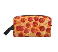 Pink Pig Print Storage Bag - Kit da toeletta da barba, borsa cosmetica da viaggio, organizer per imballaggio, custodia portatile, 3d Pizza Pepperoni, taglia unica