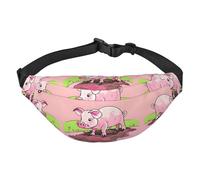 Pink Piglet - Marsupio a tracolla per ragazzi, grande, alla moda, per sport, corsa, ciclismo, viaggi, pesca