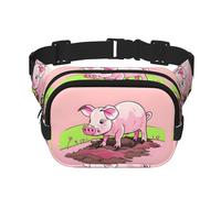 Pink Piglet - Marsupio quadrato a doppio strato, unisex, per corsa, viaggi, escursionismo, fitness, nero, taglia unica, Nero, One Size