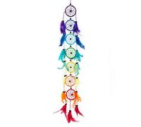 Pink Pineapple Grande Dream Catcher Bohemien Fatto a Mano: Acchiappasogni Etico da Appendere Arte da Parete con Piume Arcobaleno e Perline con Tradizionale Disegno all'Uncinetto- (6 x 50)