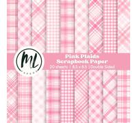 Pink Plaids Scrapbook Paper: Pink Gingham Collage Papers, Craft Paper for DIY Card Making, Scrapbooking, Junk Journaling, Mixed Media, Collage ... Arts and Crafts for Kids, 8.5 x 8.5 inch
