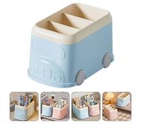 Pink Plastic Multi-Grid Pen Holder Reusable Desktop Stationery Organizer