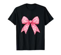 Pink Polka DOT Coquette Bow Kawaii Charm Tee Maglietta