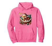 Pink Pomeranian Accessories for Girls Cute Christmas Dog Felpa con Cappuccio