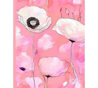 PINK POPPY COMPOSITION NOTEBOOK JOURNAL DIARY DRAWING SKETCH PAD Line Drawing Botanical Floral Nature Art Painting Farmhouse Wild Peach Rose Blush ... College University Women Teen Girl GIFT