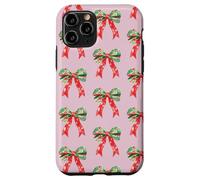 Pink Preppy Christmas Bow Pattern Custodia per iPhone 11 Pro