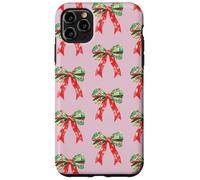 Pink Preppy Christmas Bow Pattern Custodia per iPhone 11 Pro Max