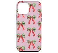 Pink Preppy Christmas Bow Pattern Custodia per iPhone 12 mini