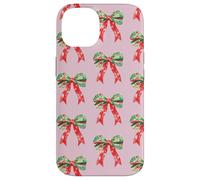 Pink Preppy Christmas Bow Pattern Custodia per iPhone 14