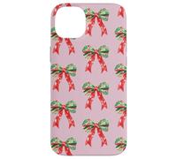 Pink Preppy Christmas Bow Pattern Custodia per iPhone 14 Plus