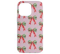 Pink Preppy Christmas Bow Pattern Custodia per iPhone 14 Pro Max