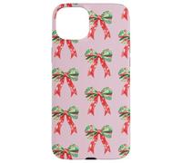 Pink Preppy Christmas Bow Pattern Custodia per iPhone 15 Plus