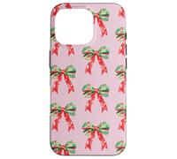 Pink Preppy Christmas Bow Pattern Custodia per iPhone 16 Pro