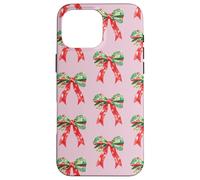 Pink Preppy Christmas Bow Pattern Custodia per iPhone 16 Pro Max