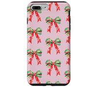 Pink Preppy Christmas Bow Pattern Custodia per iPhone 7 Plus/8 Plus