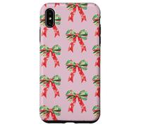 Pink Preppy Christmas Bow Pattern Custodia per iPhone XS Max
