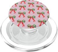 Pink Preppy Christmas Bow Pattern PopSockets PopGrip per MagSafe