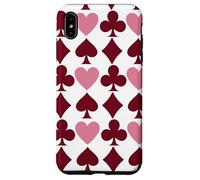 Pink Preppy Playing Cards Suit Symbols Lucky Poker Gambling Custodia per iPhone XS Max
