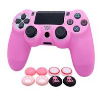 Pink PS4 Controller Skins RALAN, cover per controller in silicone compatibile con PS4 Slim/PS4 Pro (6 impugnature per pollice rosa Pro, impugnatura per cranio x 2) (rosa)