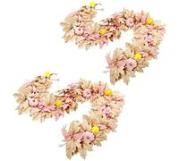 Pink Pumpkin Garland,Fall Maple Leaf Garlands,Realistic Rustic Artificial Maple Leaf Vines,for Halloween,Thanksgiving,Autumn Wedding,Fireplace,Mantel,Table Decor