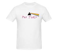 Pink Rainbow Floyd Men's Casual Shirt Short Sleeve Crewneck Cotton T-Shirts Fashion Printed Tee Top