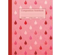 Pink Raindrop Charm: College-Ruled Composition Book - 110 Pages - Playful Pink and Red Teardrop Pattern - Perfect for School, Work, or Journaling - 7.5 x 9.25 in