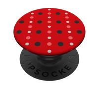Pink & Red Black Polka Dot Ladybug Cute Lady Bug Polka Dots PopSockets PopGrip Adesivo