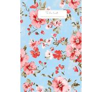 Pink-Red Flower Journal To Do List: A charming to do list notebook featuring a vibrant floral pattern of red and pink blossoms with green leaves on a soft sky-blue background.