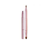 (pink)Retractable Lip Brush - Portable Dual End Lipstick & Eye Makeup Brush Set - Concealer & Eyeshadow Brushes - Lip Contour Tool