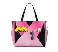 Pink Ribbon - Borsa da spiaggia grande per donne con cerniera e tasca impermeabile per la sensibilizzazione sul cancro al seno, borsa da palestra pieghevole e leggera per viaggi, spesa, nuoto, sport