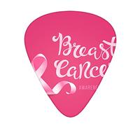Pink Ribbon Breast Cancer Awareness Confezione da 12 plettri per chitarra, include calibri sottili, medi e pesanti 3 misure per plettri elettrici per chitarra acustica