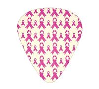 Pink Ribbon Breast Cancer Awareness Confezione da 12 plettri per chitarra, include calibri sottili, medi e pesanti 3 misure per plettri elettrici per chitarra acustica