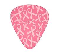 Pink Ribbon Cancer Confezione da 12 plettri per chitarra, include calibri sottili, medi e pesanti 3 misure per plettri elettrici per chitarra acustica