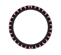 Pink Ribbon - Coprivolante universale per la sensibilizzazione sul cancro al seno da 15 pollici, accessori per interni auto resistenti per donne, decorazioni per interni auto con fodera traspirante