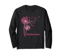 Pink Ribbon Dente di Leone Consapevolezza del Cancro al Seno Uomini Donne Bambini Maglia a Manica