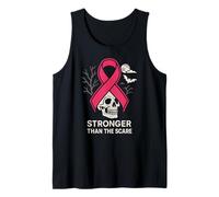 Pink Ribbon Stronger Than Scare Cool Donna Rosa Halloween Canotta