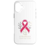 Pink Ribbon Stronger Than Scare Cool Donna Rosa Halloween Custodia per iPhone 16 Plus