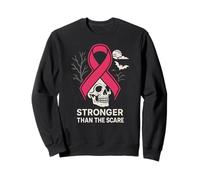 Pink Ribbon Stronger Than Scare Cool Donna Rosa Halloween Felpa
