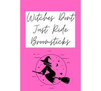 Pink Riding Witches Classic Compact Soft Cover Back to School Notebook, 6 x 9 inch, 200 Page