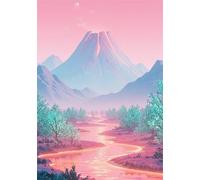 Pink River 500 Piece Jigsaw Puzzles for Adults, Colourful, Challenging & Brainteasing Adult puzzles 500 Pieces Volcano, Fun jigsaws for The Whole Family 20x15 inch