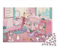 Pink Room Puzzles 1000 Pezzi Riciclabile Materiale Cartoon Pets Senior Puzzles Impossible Hard Difficult Challenging Educativo Game for Men 70x50cm/1000pezzi