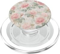 Pink Rose Vintage Floral Coquette Chic Cottagecore Girly PopSockets PopGrip per MagSafe