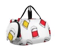 Pink Roses Black Girls Tote Duffle Bags Travel Toddler Weekender Bags Ragazzi Carry on Duffel Bag Gym Duffle Bambini Bagagli, Rosso Giallo Tazze Birra, classico