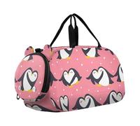 Pink Roses Black Girls Tote Duffle Bags Travel Toddler Weekender Bags Ragazzi Carry on Duffel Bag Gym Duffle Bambini Bagagli, Cute Penguins Rosa, classico