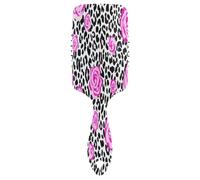 Pink Roses Leopart Stampa Cuscino D'aria Massaggio Pettine, Spazzola Districante, Pettine Anti Statico, Spazzola Per Capelli Bagnato Asciutto