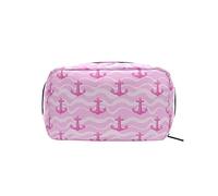 Pink Sea Anchors Borsa per trucco Organizer portatile Borsa cosmetica per custodia da viaggio per trucco, regali, borsa da toilette per uso quotidiano per ragazze e donne