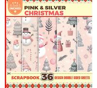 Pink & Silver Christmas Scrapbook Paper