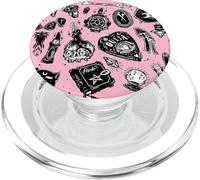 Pink Skull Ouija Book Cat Candle Pop Sockets Grip Stand PopSockets PopGrip per MagSafe