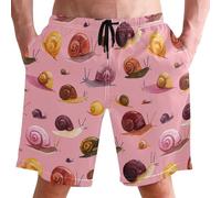 Pink Snails Various Pantaloncini da Bagno Sportivo Pantalone Corto Comodo Pantaloncini da Spiaggia per Volley Beach Nuoto XL