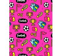 Pink Soccer Football Theme Lined Notebook: Sketchbook Diary Notes - 100 Pages, Large Journal 8.5 x 11 Inches